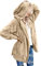 Beyove Damen Teddy Jacke Plüschjacke Oversize Teddy Mantel Fleecejacke Frau Herbstjacke Hoodie Warm Strickjacke Cardigan Kapuzenjacke mit Taschen Wintermantel Beige S