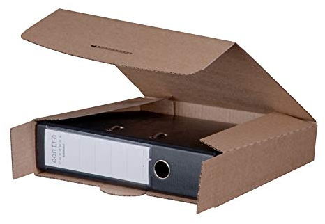 KK Verpackungen® Ordnerversandverpackung | 20 Stück, 320x288x80mm, Ordnerverpackung aus stabiler Wellpappe | Ordner-Versandkartons mit Steckverschluss
