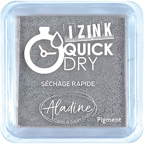 Aladine 19549 Izink Quick Dry Stempelkissen, silber, 5 x 5 cm