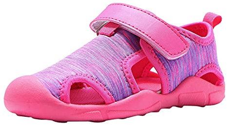 Wlabe Enfants Bébé Filles Garçons Sandales Bout Fermé Toe Chaussures Bébé Chaussures de Plage Nu-Pieds en Cuir Souple Sandales Baskets Sneakers