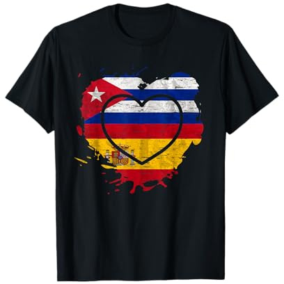 España Cuba Corazón Camiseta