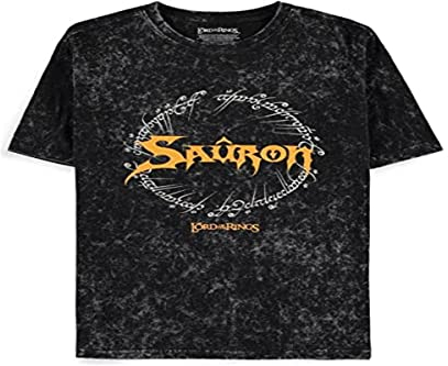 Difuzed Herren Lord of The Rings-T-shirt-Ts536430ltr-Scritta Sauron XL T-Shirt, Schwarz, One Size