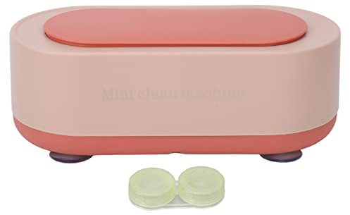 Socobeta Ultrasonic Jewelry Cleaner Machine, Automatic Vibration Portable Ultrasonic Cleaner for Eye Glasses, Watches, Earrings, Ring, Necklaces, Coins(Pink)