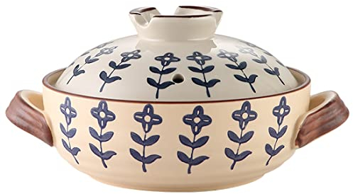 Olla de arcilla japonesa, olla de barro caliente, olla de barro de cerámica, olla de cerámica de estilo japonés retro, cacerola china de cerámica (2.5 L, estilo A)