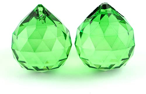Colores K9 Bola colgante de cristal prisma de cristal Feng Shui Bolas facetadas árbol boda despedida decoración del hotel, verde oscuro, 15 mm, 8 piezas