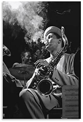 Enartly Leinwand Bilder Dexter Gordon Poster Wohnzimmer Schlafzimmer Malerei Kunstwerk 60x90cm Kein Rahmen