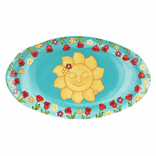 THUN, Vassoio Ovale in Melammina Decorato, Linea Estate Fantastica, 52x30 cm