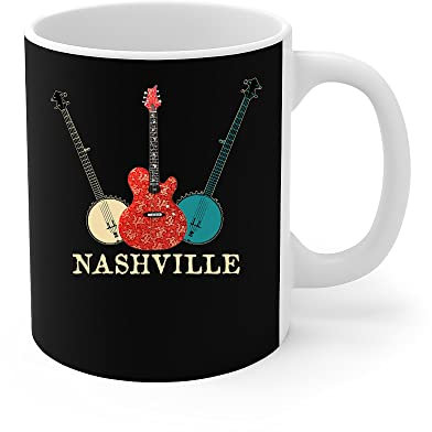 456 Cup Vintage Guitars Nashville Country Music City Gift Personalised Mugs Cups Coloured Custom Mugs for Home Men Tea 330Ml