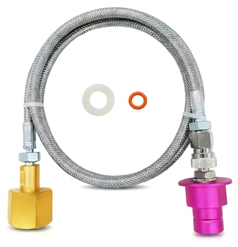 Soda Terra Machine Co2 Adapter Schnellverbinder Edelstahl Schlauch Kompatibel mit Terra DUO Art Gaia Soda Serie (60 Zoll)