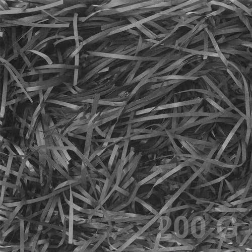 Geschreddertes Papier, Papier Füllmaterial für Pakete, zum basteln, für DIY, Party, Geschenkfüllung und Geschenkverpackung, 200g, Grau