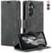 KZB Handyhülle für Samsung Galaxy A14 5G/4G Hülle Premium Leder Klappbar Tasche RFID Schutzhülle Flip Case Magnet Kartenfach Standfunktion Klapphülle für Samsung Galaxy A14 6,6'' - Grau