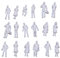Tiuimk 100pcs Light Grey TT Scale Model Figures (1:100) for Model Train Set Landscape