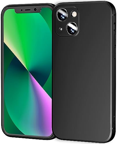 TENOC Phone Case Compatible for iPhone 13 Mini 5.4 Inch, Slim Fit Cases Soft TPU Bumper Protective Cover, Black