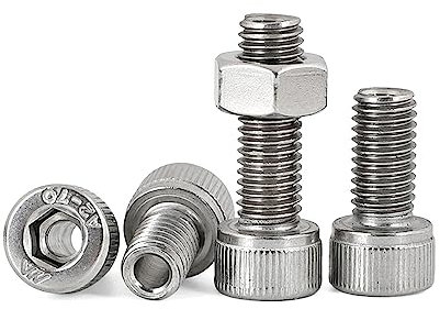 20Sätze M4×6mm Metrische 304 Edelstahl Hex Socket Cap Kopf Hohlschrauben Bolzen 【Mit Muttern】