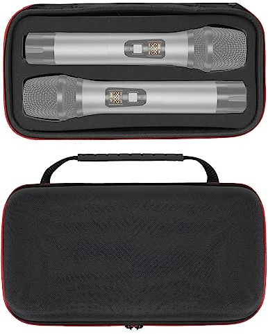 Geekria for Creators Dual Microphones Case Compatible with Bietrun SY-WXM-2, WXM02, WXM19, WXM31, Shure BLX2, Hard Shell Mic Carrying Case, Travel Protective Bag with Cable Storage (Black)