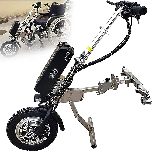 GEJLELDS 500 W Rollstuhl-Zuggerät Elektrorollstuhl 17 Ah Lithiumbatterie Reichweite 85 km 3 Geschwindigkeiten einstellbar 12-Zoll-Räder LCD-Display, geeigneter Sportrollstuhldurchmesser 20-26 mm,B