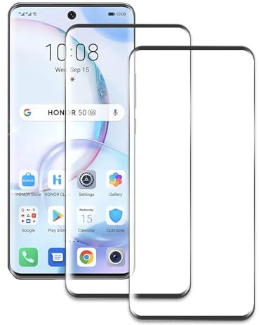 AKLPP [2 Piezas] Protector de Pantalla para Honor 50, Dureza 9H Cristal Vidrio Templado, Anti-Arañazo, HD 3D Cobertura Completa, Sin Burbujas, Ultra Resistente Arañazos