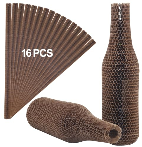 16 Set Wine Bags for Travel Honeycomb Paper, Reusable Wine Bottle Protector Sleeves, Unbreakable Wine Travel Bags for Airplane Travel Transport Car Proof Safety Impact Resist