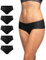 DANISH ENDURANCE 5er Pack Unsichtbare Hipster Panties aus Mikrofaser, für Sport & Alltag, für Damen Schwarz 5er Pack XL