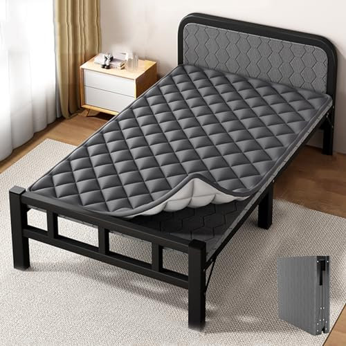 YVYKFZD Feldbett Klappbar für Erwachsene, Campingbett Feldbett für 2 Personen, tragbare Campingliege, für Zeltbüro-Reisen im Freien, unterstützt 330 Pfund (Color : Black C, Size : 190x80x41cm)