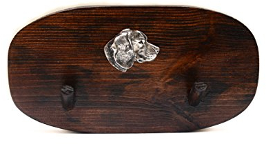 Art-Dog Wooden Dog Aufhänger - Handmade Kiefer Holz Hundeleine Halter für Wand - Hundeleine Haken - Hundeleine Haken für Wand - Hundeleine Halter - 10x20cm - Beagle