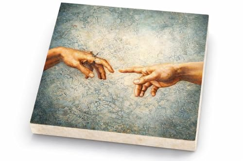 Echte Handarbeit, schwere Untersetzer aus ECHTEM MAMOR (kein Travertin!) Tisch Ablage für Tassen, Glas, Getränke oder Vasen - 350 Gramm - wunderschöne Deko für Esstisch oder Kommode