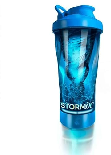 STORMIX - Shaker éléctrique|Mélangeur Haute Qualité, Texture Onctueuse|Préparation Homogène pour protéines,pré Workout|Contenance 600ml|Tritan & ABS, sans BPA|Faible Volume Sonore|Rechargeable USB