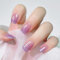20Pcs Semi Cured Gel Nail Strips, Self-Adhesive Full Wrap Gel Nail Art Stickers, Long-Lasting Waterproof Gel Nail Polish Wraps Salon-Quality French Manicure Set (UV/LED Lamp Required) - Sparkle Purple