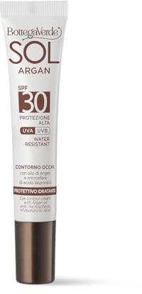 Bottega Verde - SOL Argan, Augenpartie SPF30, hoher Schutz, 10 ml, feuchtigkeitsspendend, mit Arganöl und Mikroperlen aus Hyaluronsäure, wasserfest