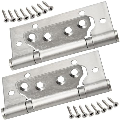 Ruidee 2 Pcs Door Hinges Stainless Steel Ball Bearing Flush Door Hinges with Screw Mute Butt Hinges for Home Doors (MHY)