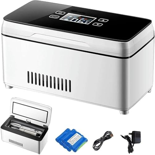 Caja de refrigerador de insulina Enfriador de insulina Caja refrigerada Caja Refrigerador Coche de Viaje portátil eléctrico Caja de jeringa para diabéticos con Hielo Enfriador de insulina para el ho