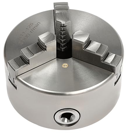 PräZisions Chuck - Mangime per tornio, a 3 posti, per lavorazione del legno, per tornio, rotazione automatica (125 mm)