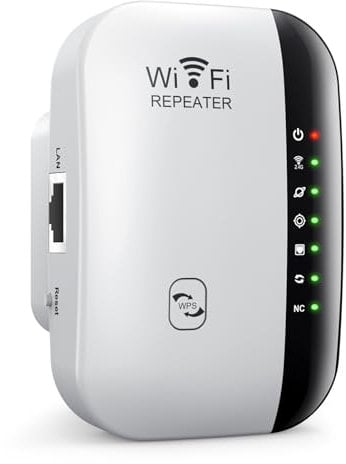 WiFi Range Extender, 300Mbps 2.4GHz Wireless WiFi Signal Range Booster with Integrated Antennas Ethernet Port, Quick Setup WiFi Booster Range Extender