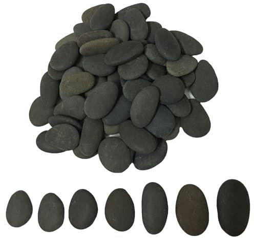 ruidinaways Gravier naturel gris, 800 g, pierres de rivière lisses et plates pour peinture, loisirs créatifs, décoration d'aquarium, pot de fleurs aménagement paysager (3 à 4,5 cm)