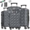 KESSER® Reisekoffer Set 4-teilig | Kofferset ABS Hartschalenkoffer mit Zahlenschloss, Kofferwaage & Reisebrieftasche 360° Rollen | Handgepäck & große Koffer für Business & Reise Trolley Charcoal