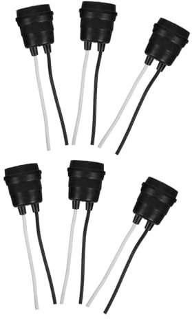 NUOBESTY 6pcs Black Rubber Lamp Holder Socket Cord for Diy Table Lamp Projects Outdoor Lighting Supplies Socket Cord Light