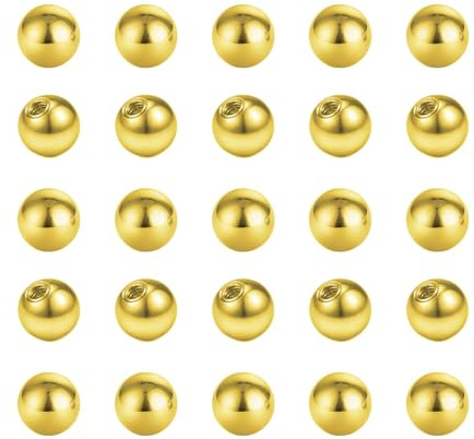 Besyvvin 25er Piercing Kugeln Gold 1.2mm 1.6mm Ersatzkugel Schwarz Schraubkugel 3mm 4mm 6mm 5mm für Piercing Lippe Zunge Bauchnabel Septum