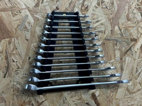 Combination Spanner and Ring Spanner Holder for Tool Wall Mounting Wall Mount 12 and 15 Supports (12 Pads)