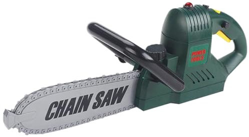 Kids Chainsaw 1:1 Scale Realistic Toy Chainsaw Battery Powered Fake Educational Pretend Play ABS Prop, Kids Gifts, Green &