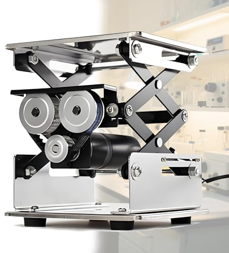 XNXYSMKJ Edelstahl-Hebebühne Labor Elektrische Hebebühne Hebebühne Ständer Verstellbares Standgestell Schere Lab Lift Lifter Tragfähigkeit 10kg (150mm)