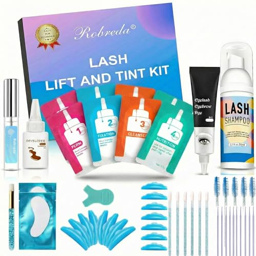 Wimpernlifting Set mit Schwarz, 2026 lash lifting set mit farbe schwarz,Hält 6–8 Wochen,Augenbrauen Färben，Mit Wimpernfarbe schwarzer,Natürliche & Dickere, Ideal für Salon und Heimgebrauch
