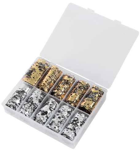 LALADEFIEE 1 Box Nail Art Gold Foil Mesh Gauze Decoration for DIY Manicure, Lightweight Silver Mesh Material with Unique Design, Suitable for Professional and Home Use by Women