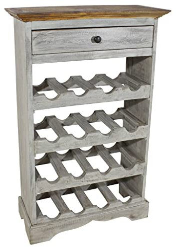 vidaXL - Wine Rack Handmade from Solid Reclaimed Wood, Antique-Style Wine Storage for Wine Collectors, Unique Vintage Style, Nature Sourced Material - Dimensions: 55x23x85 cm