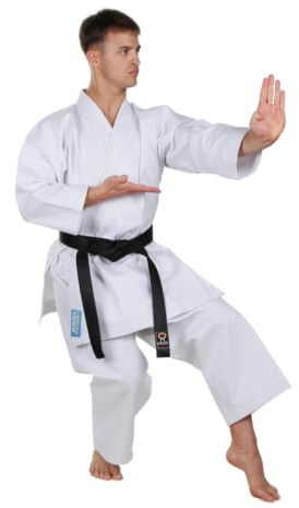 Itaki Karategi Performance Kata, 100% bomull, Gr. 370/380kvm, Vit uniform för Karate, Aikido, Ju Jitsu (3½ (höjd 165 cm)