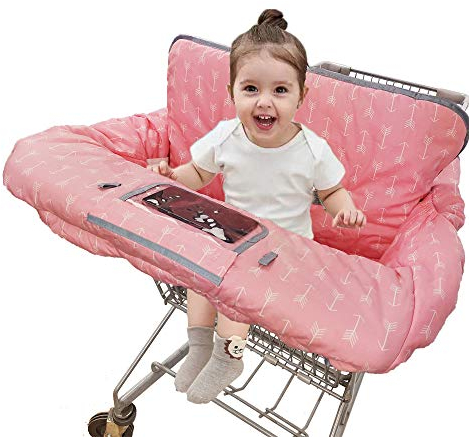 Warenkorbbezüge für Baby Mädchen, Baumwoll-Hochstuhlbezug, maschinenwaschbar für Säuglinge, Kleinkinder, groß (rosa)