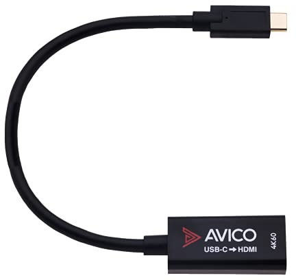 Avico USB C to HDMI 2.0 Adapter – 4K 60hz HDR – 2K 144hz – 1080P 240hz – Male to Female – for Monitors, TVs, PCs, MacBooks, Projectors – Thunderbolt Compatible