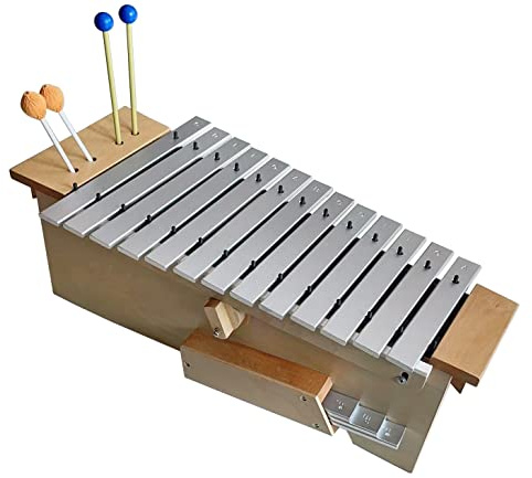 ALTO ORFF Glockenspiel with Resonator, 16 Metal Keys (Metallophone), 2 Pairs of Mallets