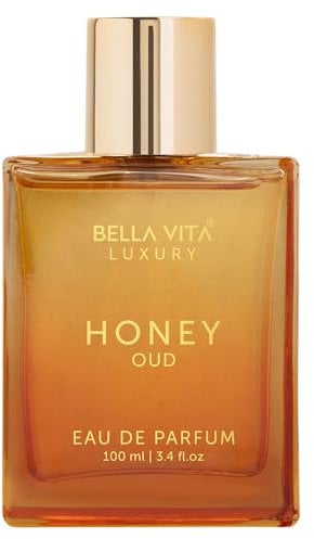 BellaVita Luxury Honey OUD Unisex Perfume 100ml | Caramel Vanilla Parfum with Patchouli, Honey & Bergamot | Oud Perfume for Women & Men | Arabic Perfume Cologne with Sweet Parfum Oil