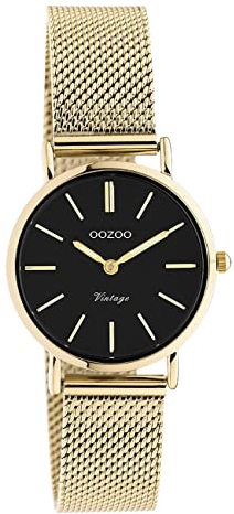 Oozoo Vintage Damen Uhr - Armbanduhr Damen mit 14mm Mesh Armband - Analog Damenuhr in rund C20232