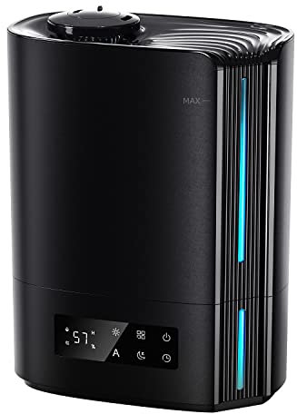 Humidifiers for Bedroom Large Room, 6L Top Fill Cool Mist Humidifier for Home, Quiet Humidifiers with Essential Oil Diffuser, 3 Adjustable Mist Levels with Humidistat, Dual 360° Rotation Nozzles, Easy